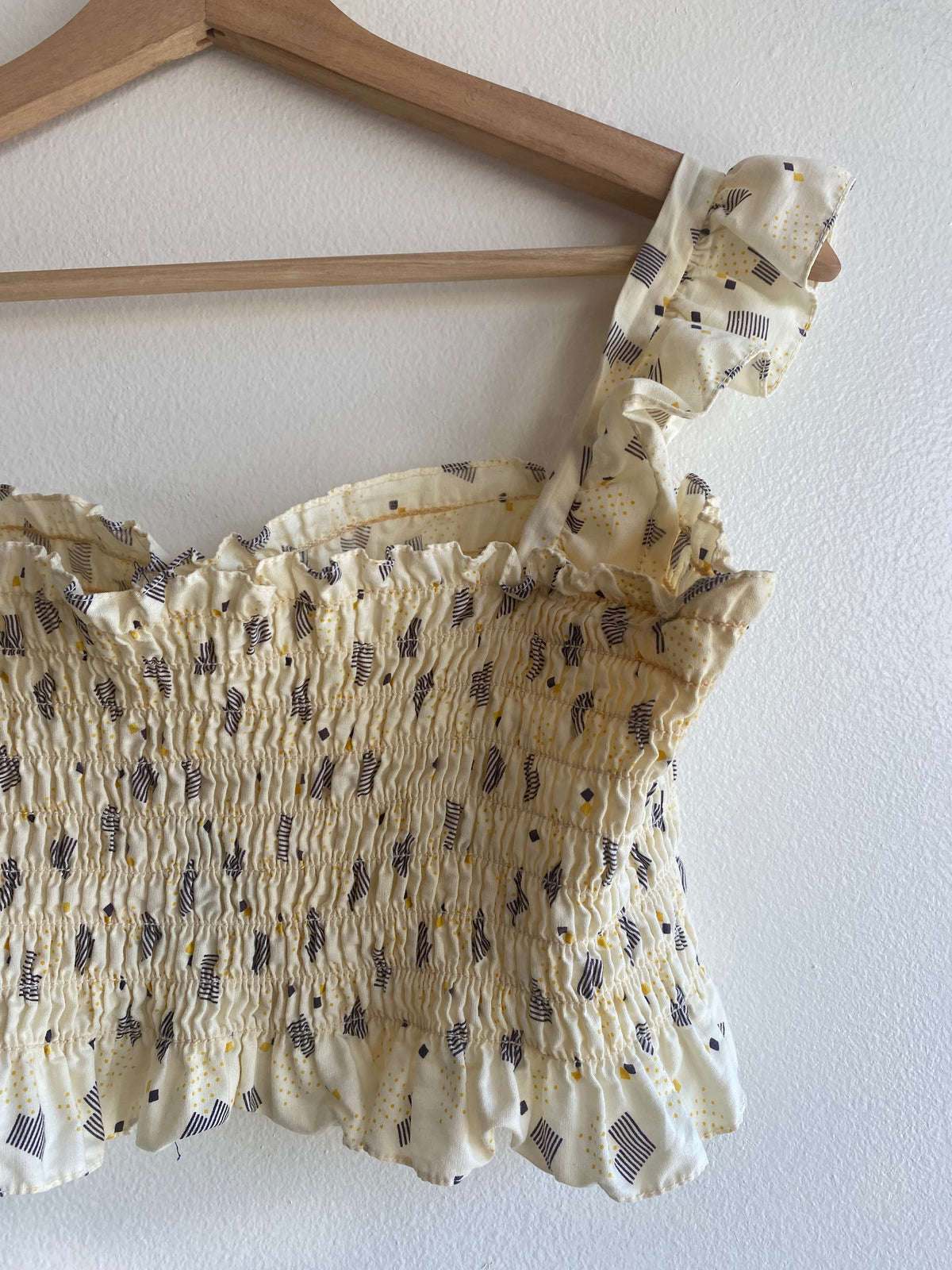 Vintage 1960/70’s Homemade Ruffle Strap Crop Top