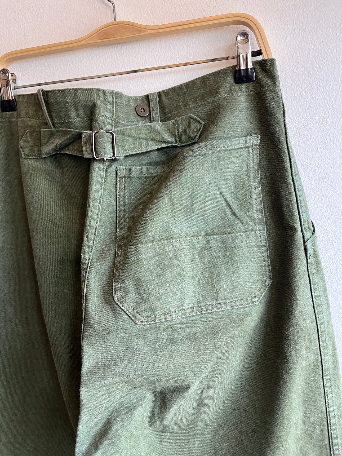 Vintage 1950’s Swedish Military Buckleback Fatigue Trousers - La Lovely Vintage 