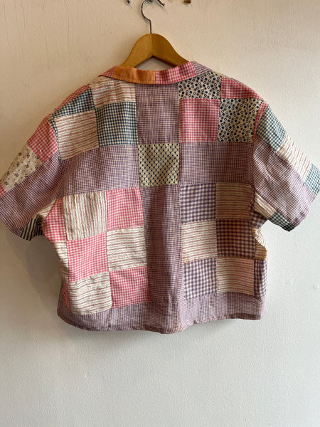 Trash Textiles - Handmade Antique Quilt Button-Up Shirt
