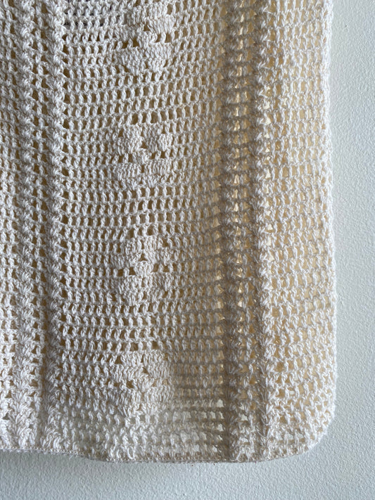 Vintage 70's Maiden Lace Cream Crochet Top