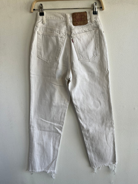 Vintage 1990's Levis 501s White Denim Jeans