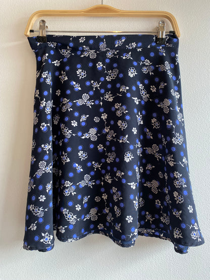 Vintage 90's American Outpost Navy Floral Mini Skirt - La Lovely Vintage 