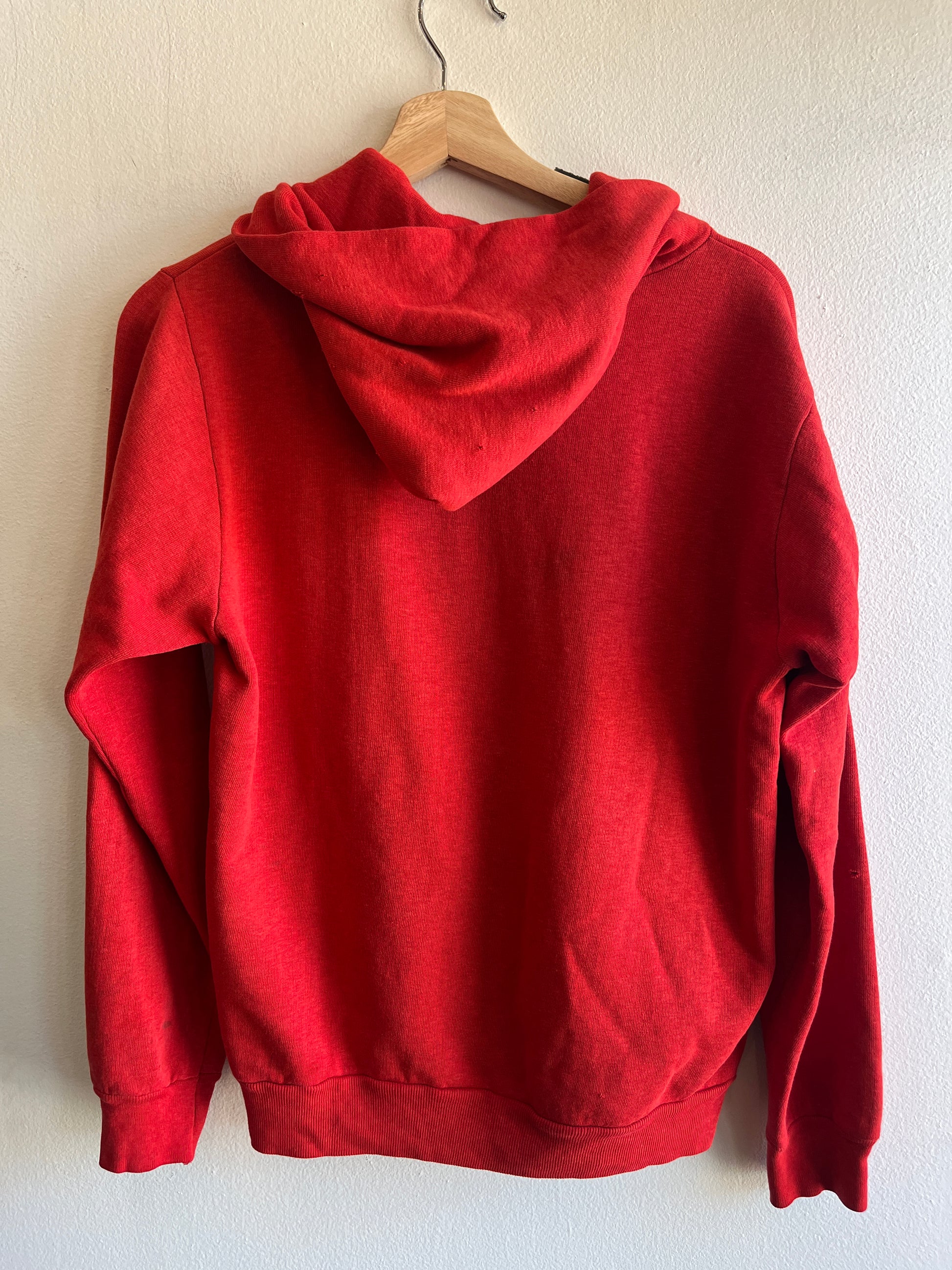 Vintage 1970’s Red Hooded Zip-Up Sweatshirt - La Lovely Vintage 