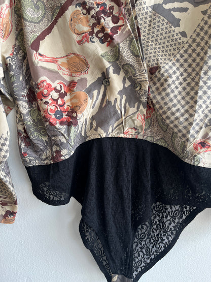 Vintage 1980’s Silk Floral Leotard - La Lovely Vintage 