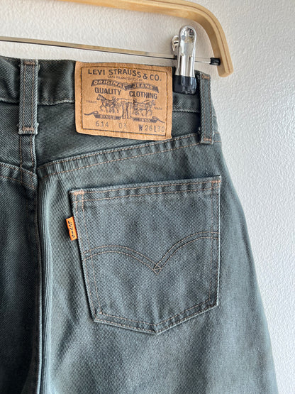 Vintage 1990’s Levi’s 614 Green Grey Denim Jeans