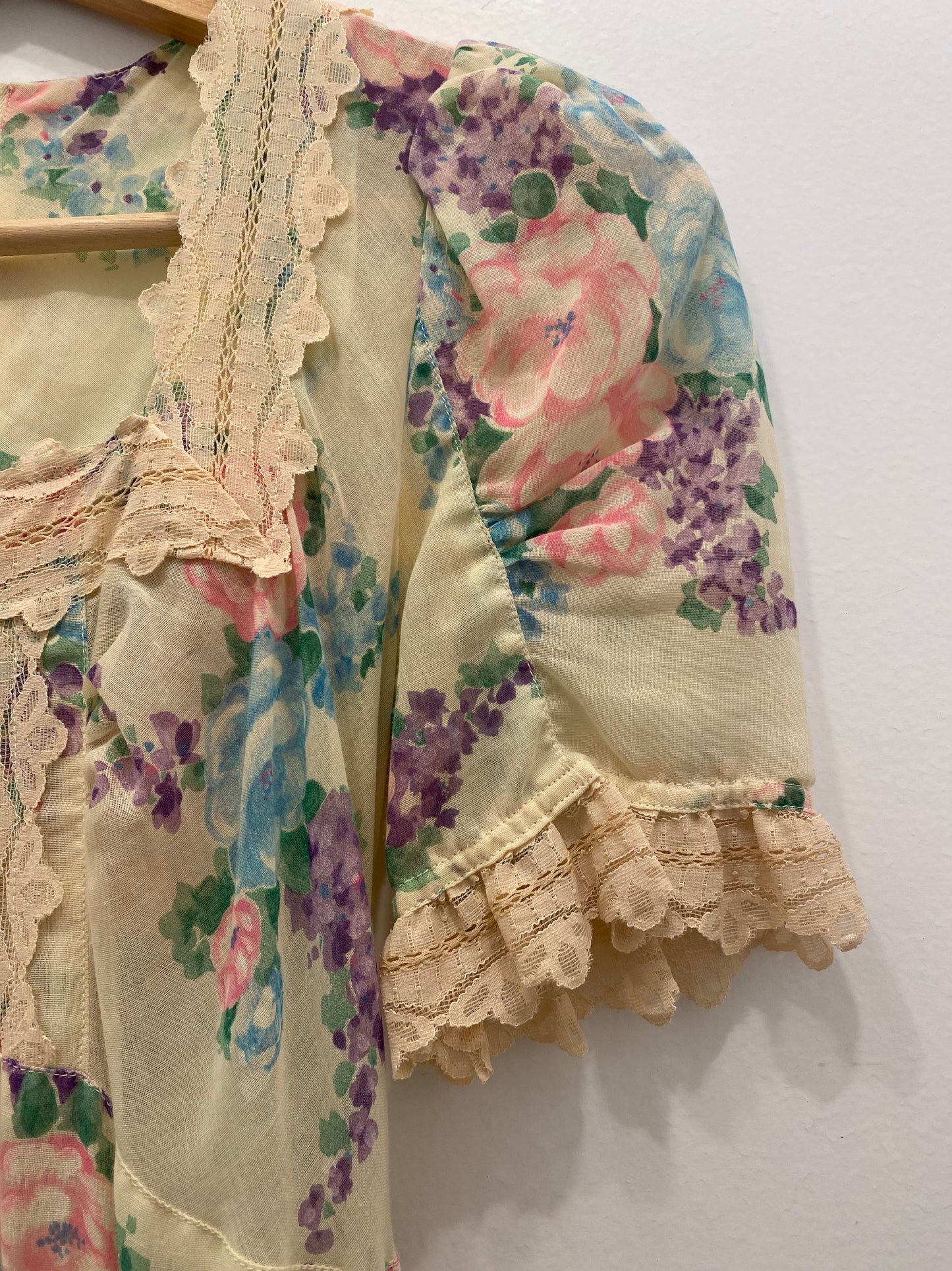 Vintage 70's Cream Foxy Lady Prairie Dress - La Lovely Vintage 