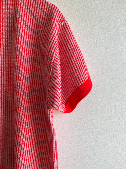 Vintage 1960’s Red Striped Short-Sleeved Sweatshirt - La Lovely Vintage 