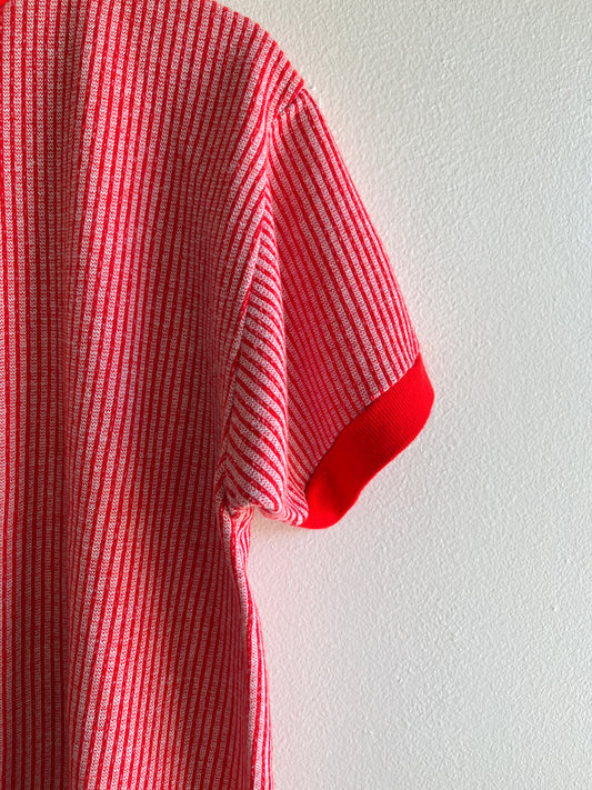 Vintage 1960’s Red Striped Short-Sleeved Sweatshirt - La Lovely Vintage 