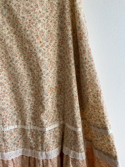 Vintage 1970’s Gunne Sax “Gunnies” Floral Skirt
