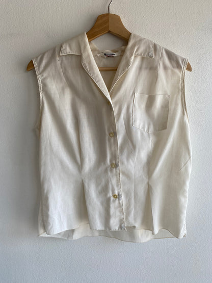 Vintage 1950/60’s “Citizens State Bank” Sleeveless Button-Up Shirt