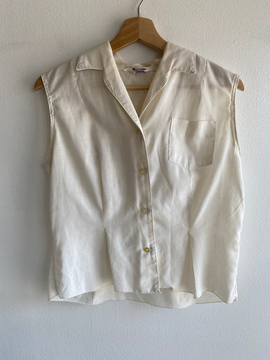 Vintage 1950/60’s “Citizens State Bank” Sleeveless Button-Up Shirt - La Lovely Vintage 