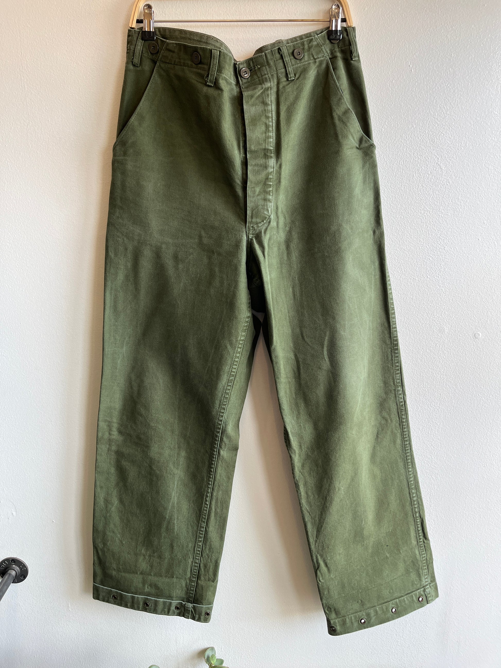 Vintage 1950’s Swedish Military Buckleback Fatigue Trousers - La Lovely Vintage 