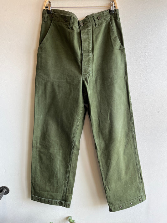 Vintage 1950’s Swedish Military Buckleback Fatigue Trousers - La Lovely Vintage 