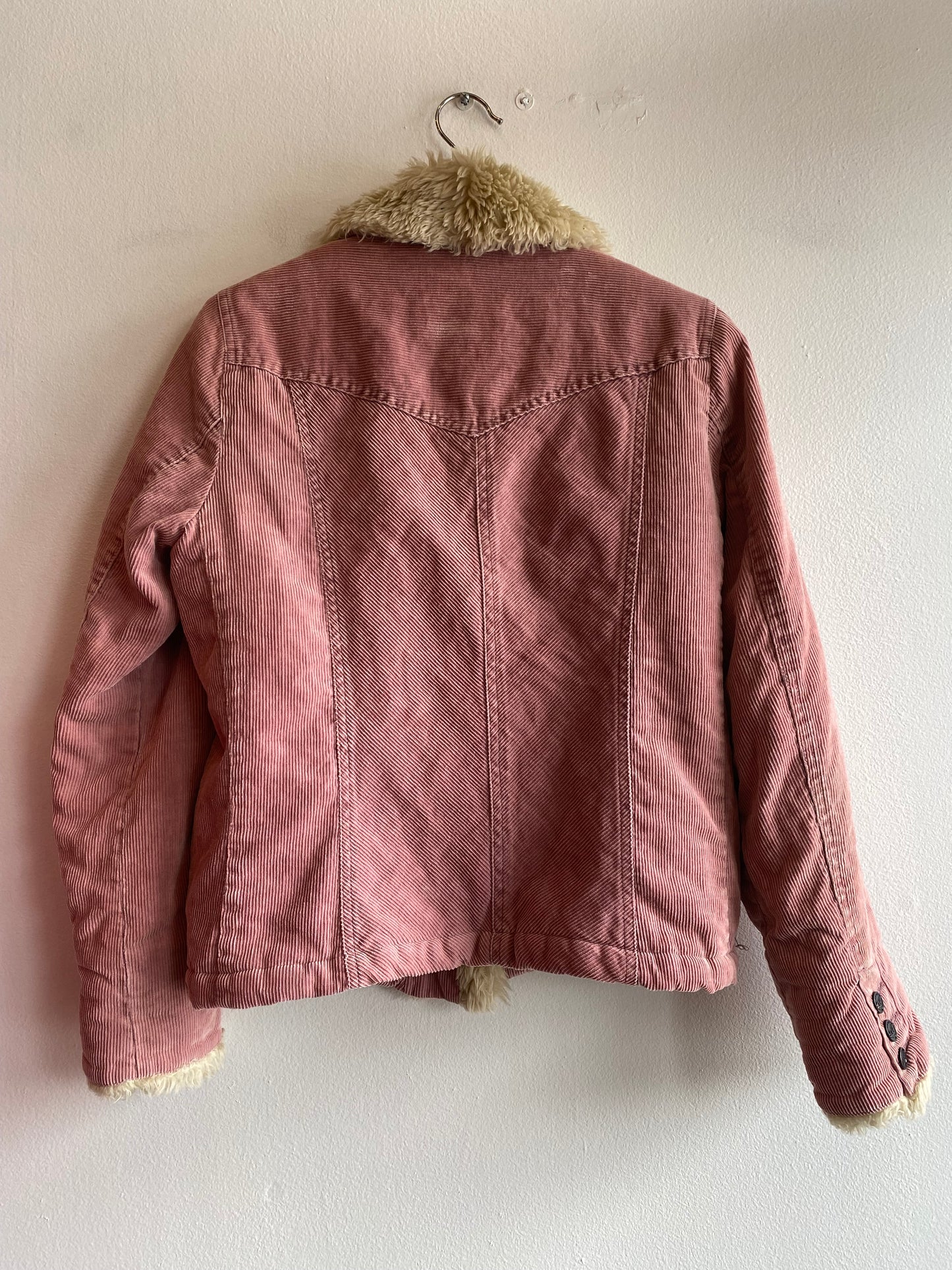 Vintage Y2K Black Rivet Pink Corduroy Bomber Jacket