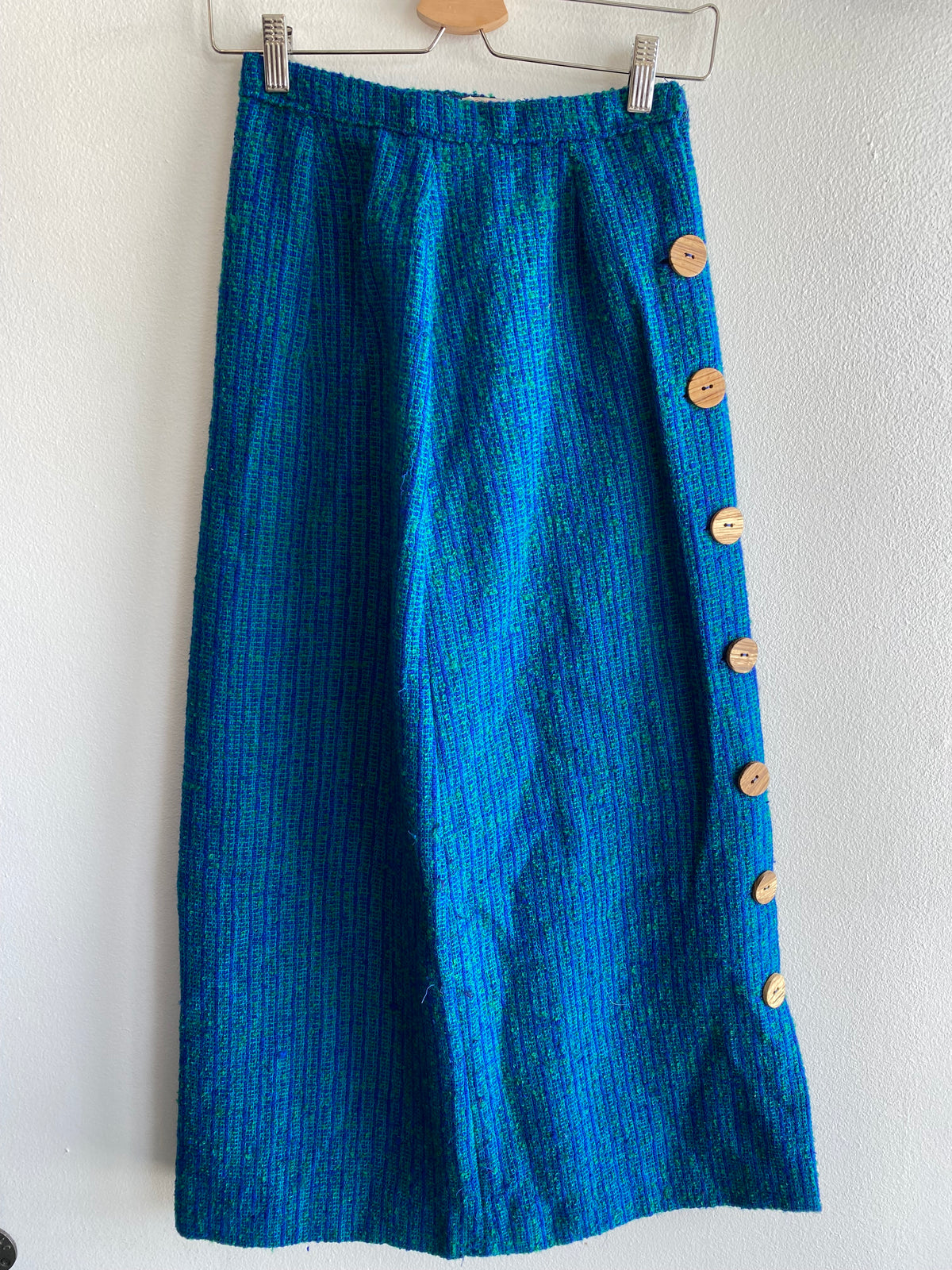 Vintage 1960’s Wool Side Button Midi Skirt - La Lovely Vintage 