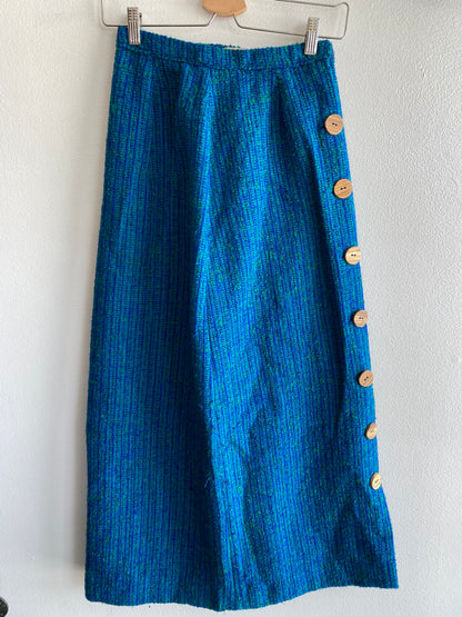 Vintage 1960’s Wool Side Button Midi Skirt - La Lovely Vintage 