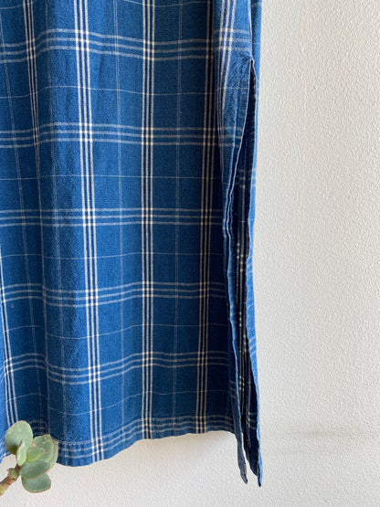 Vintage 90's Plaid Print Denim Maxi Dress