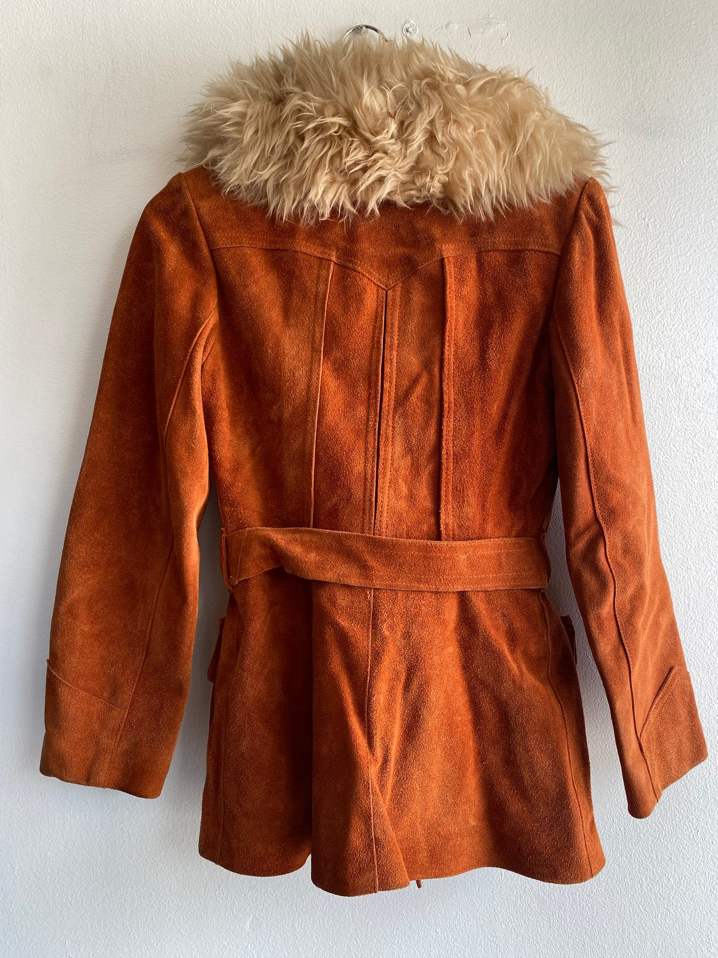 Vintage 70's Burnt Orange Suede Penny Lane Coat