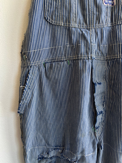 Vintage 1960’s Big Smith Hickory Stripe Denim Overalls