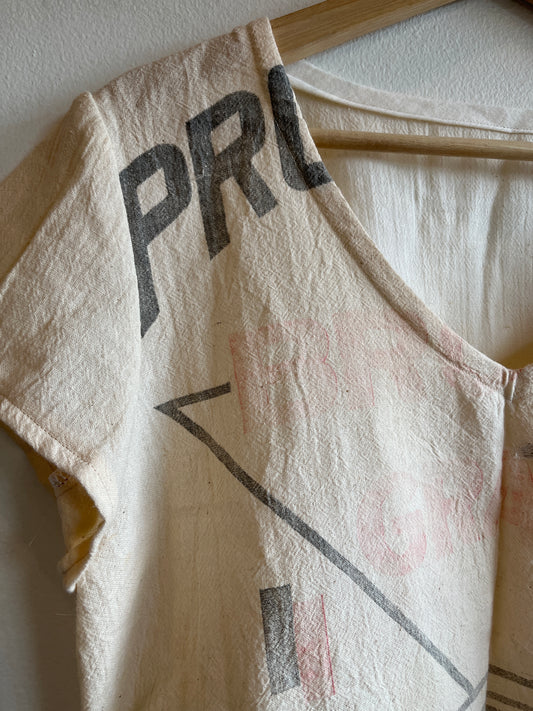 Trash Textiles - Handmade Vintage Feedsack Blouse - La Lovely Vintage 
