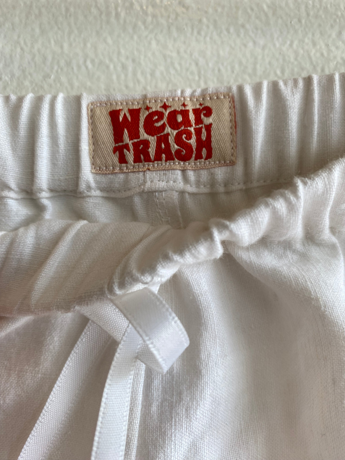 Handmade Vintage Floral Tablecloth White Drawstring  Bloomer Shorts
