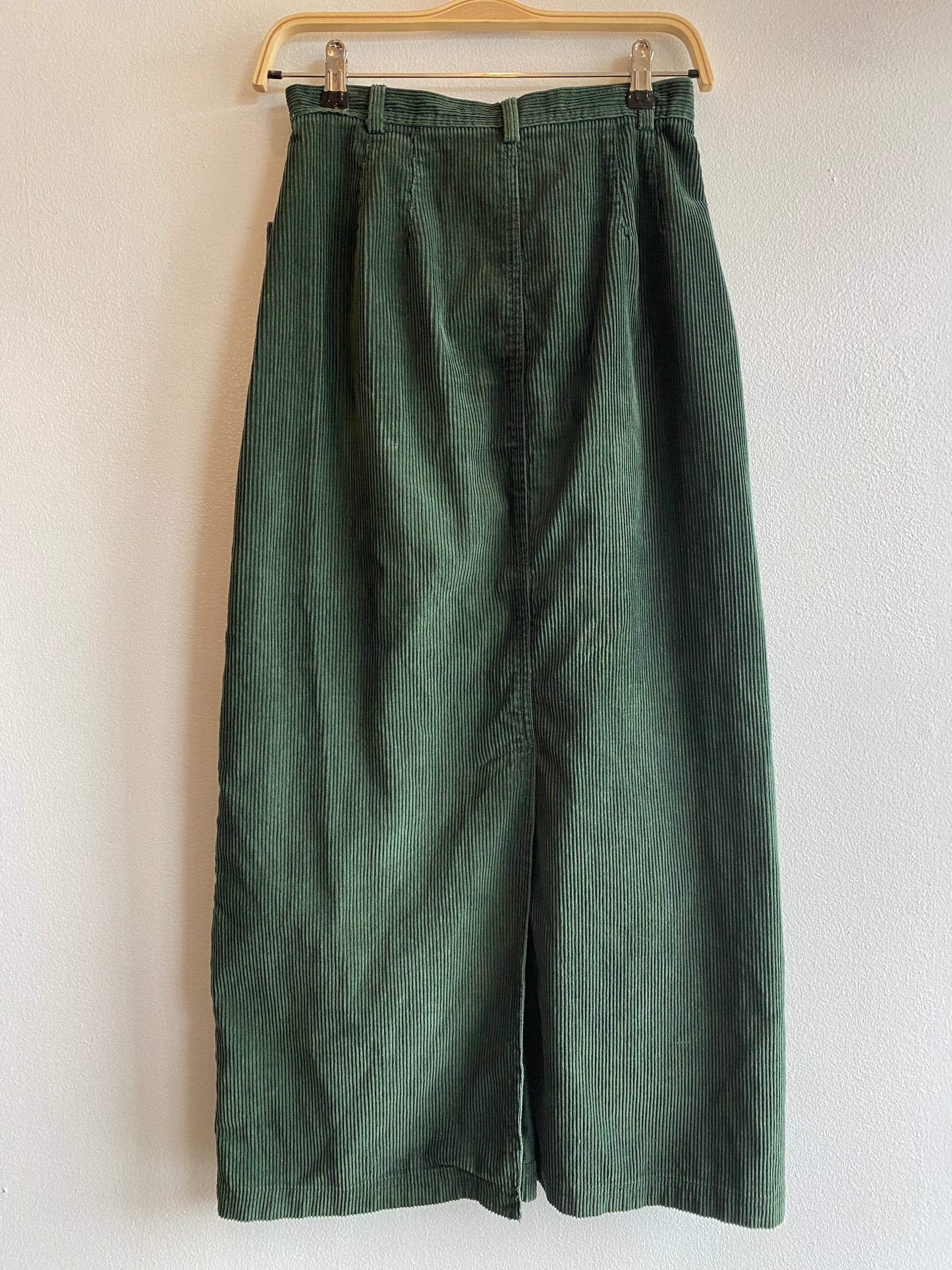 Vintage 90's Green Corduroy Maxi Skirt