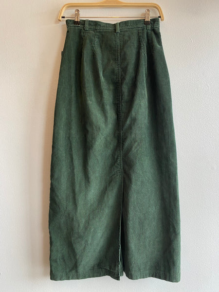 Vintage 90's Green Corduroy Maxi Skirt
