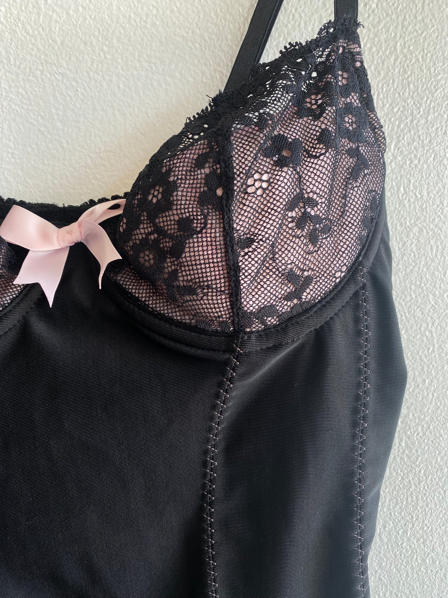 Vintage Y2K Victoria's Secret Sexy Little Things Black Lace Bustier - La Lovely Vintage 