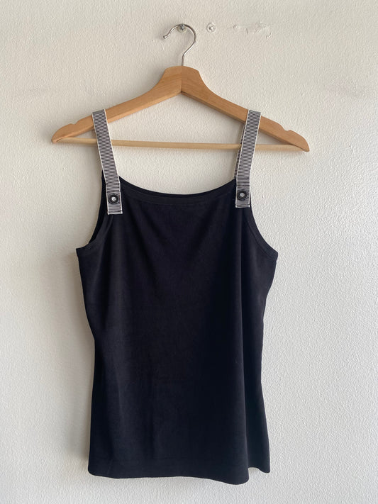 Vintage 90's Roth LeCover California Black Button Strap Tank Top - La Lovely Vintage 