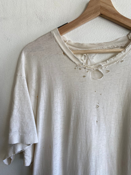 Vintage 1970/80’s Thrashed Blank White T-Shirt