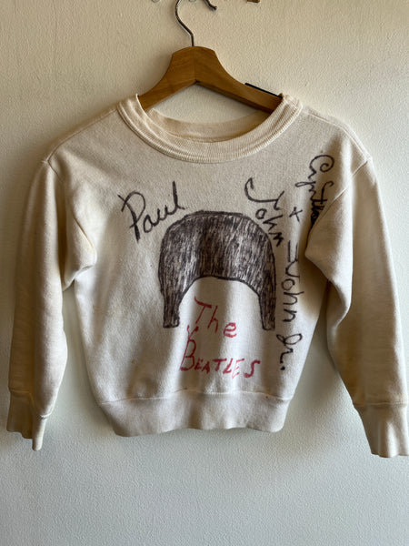 Vintage 1960’s Hand-Drawn Beatles Crewneck Sweatshirt