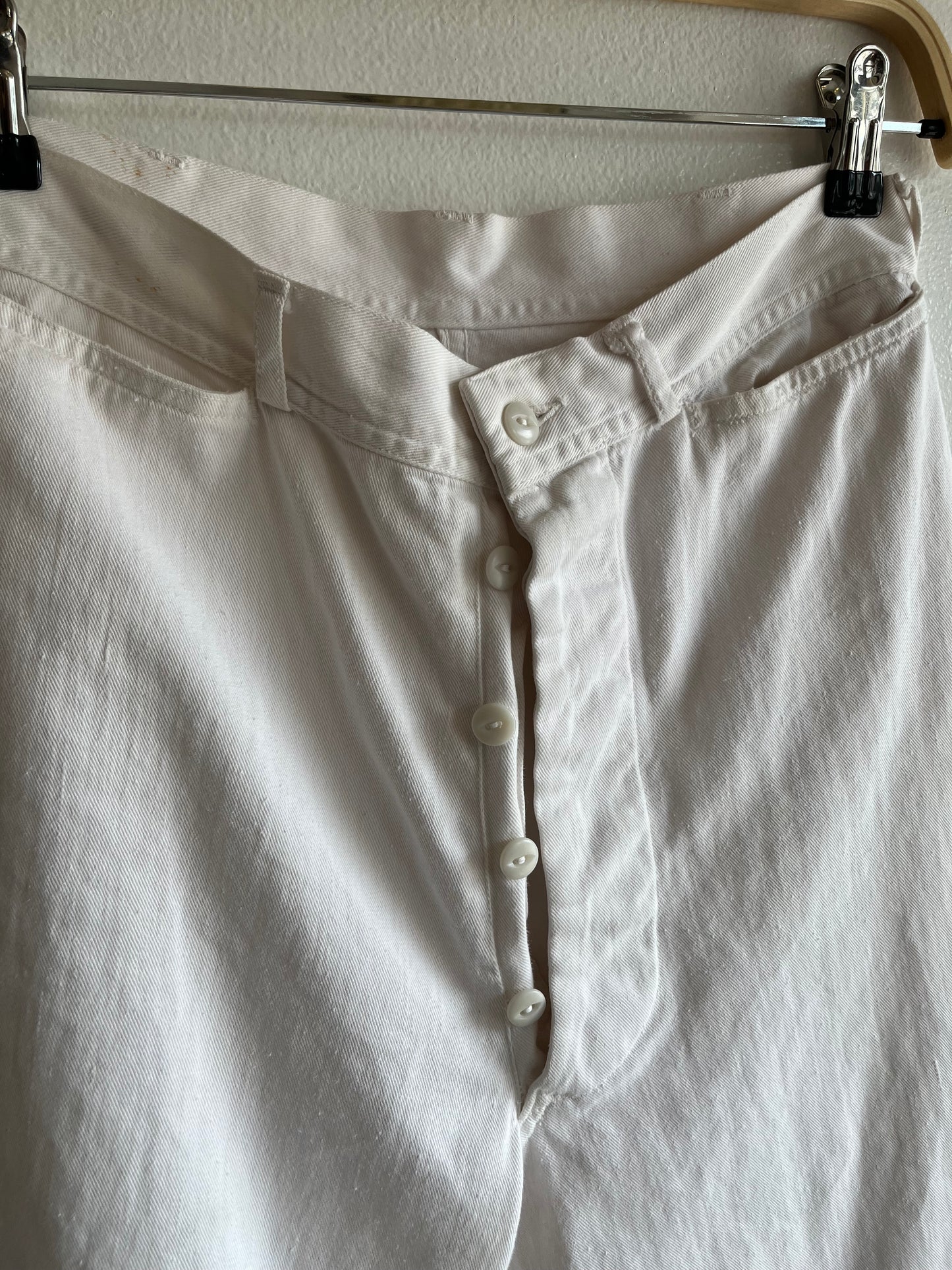 Vintage 1940’s U.S. Navy White Twill Wide Leg Trousers