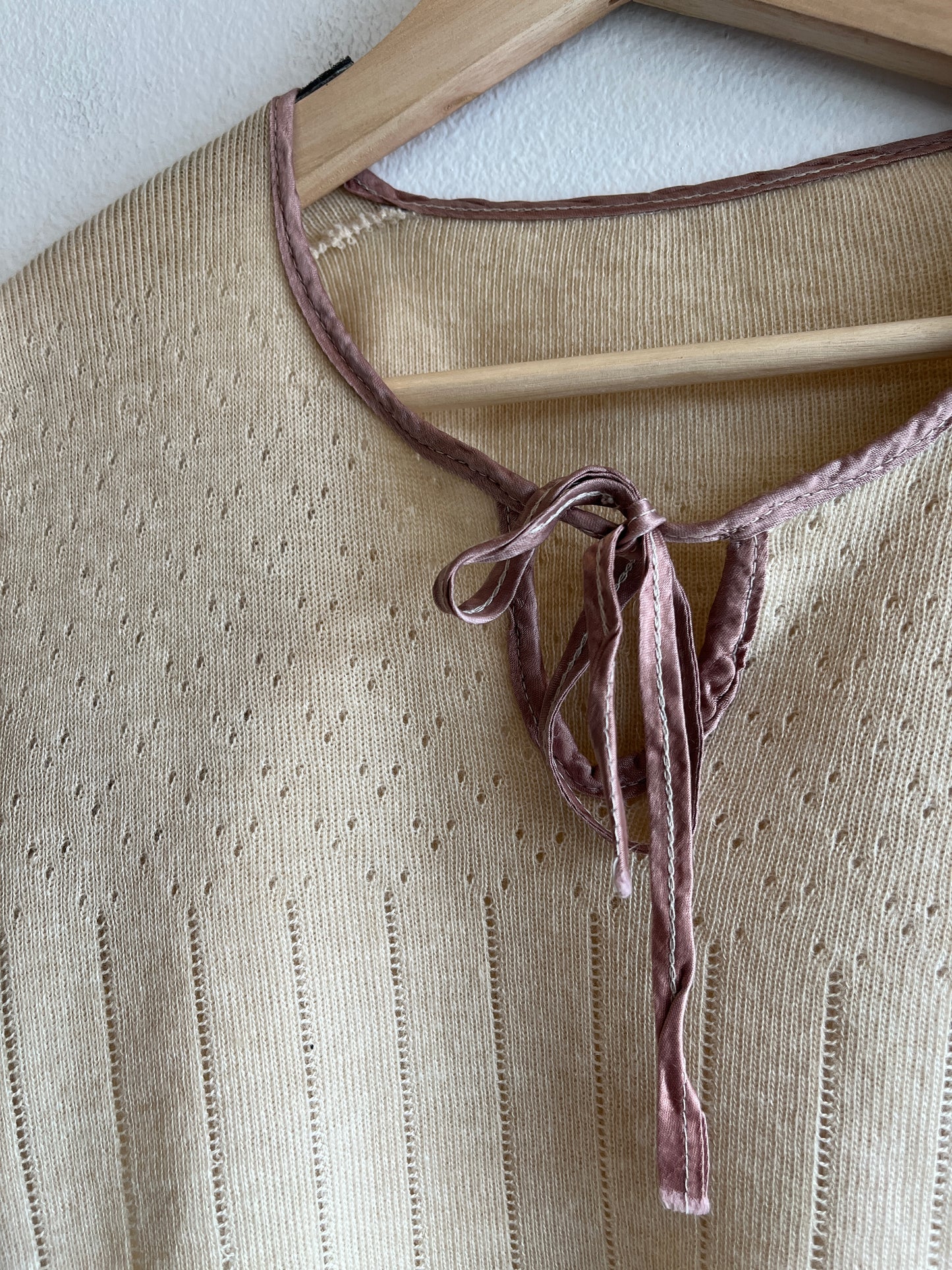 Vintage 1960’s Short Sleeve Tie-Neck Sweater