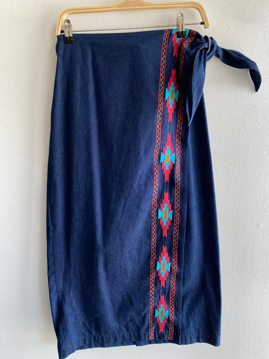 Vintage 1980’s Deadstock Denim Wrap Skirt - La Lovely Vintage 