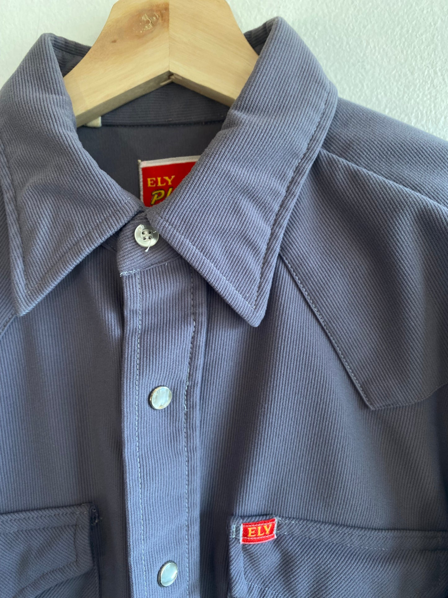 Vintage 1970’s Ely Ribbed Pearl Snap Shirt