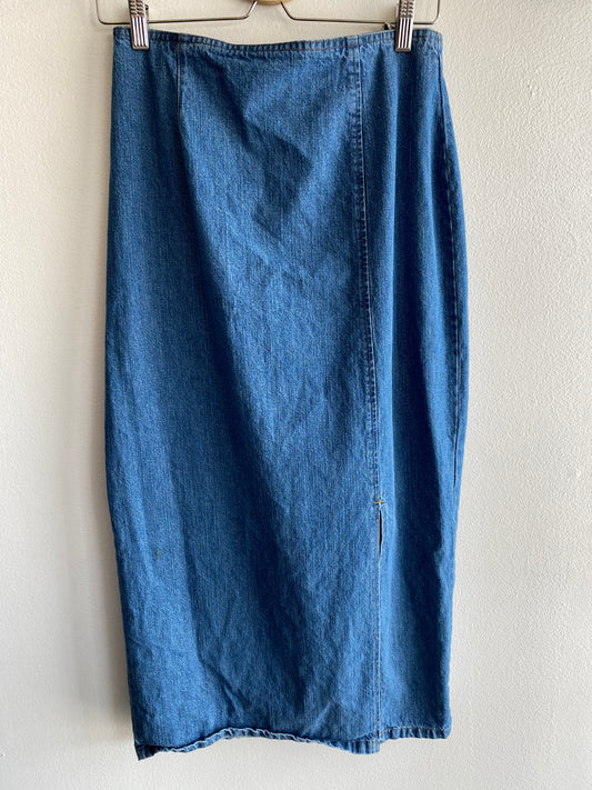 Vintage 1980’s Denim Midi Skirt - La Lovely Vintage 