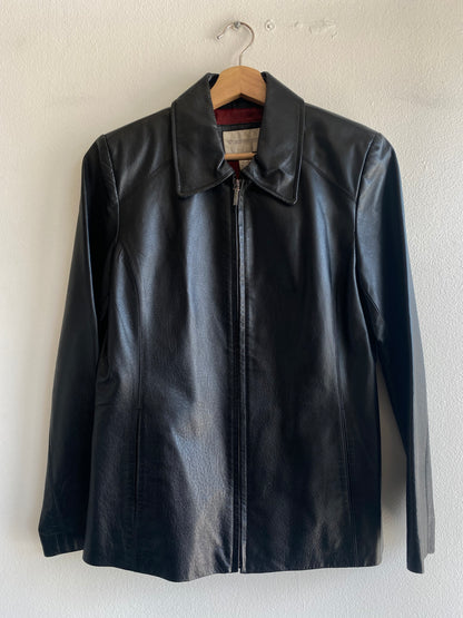 Vintage 90's Worthington Black Leather Jacket - La Lovely Vintage 
