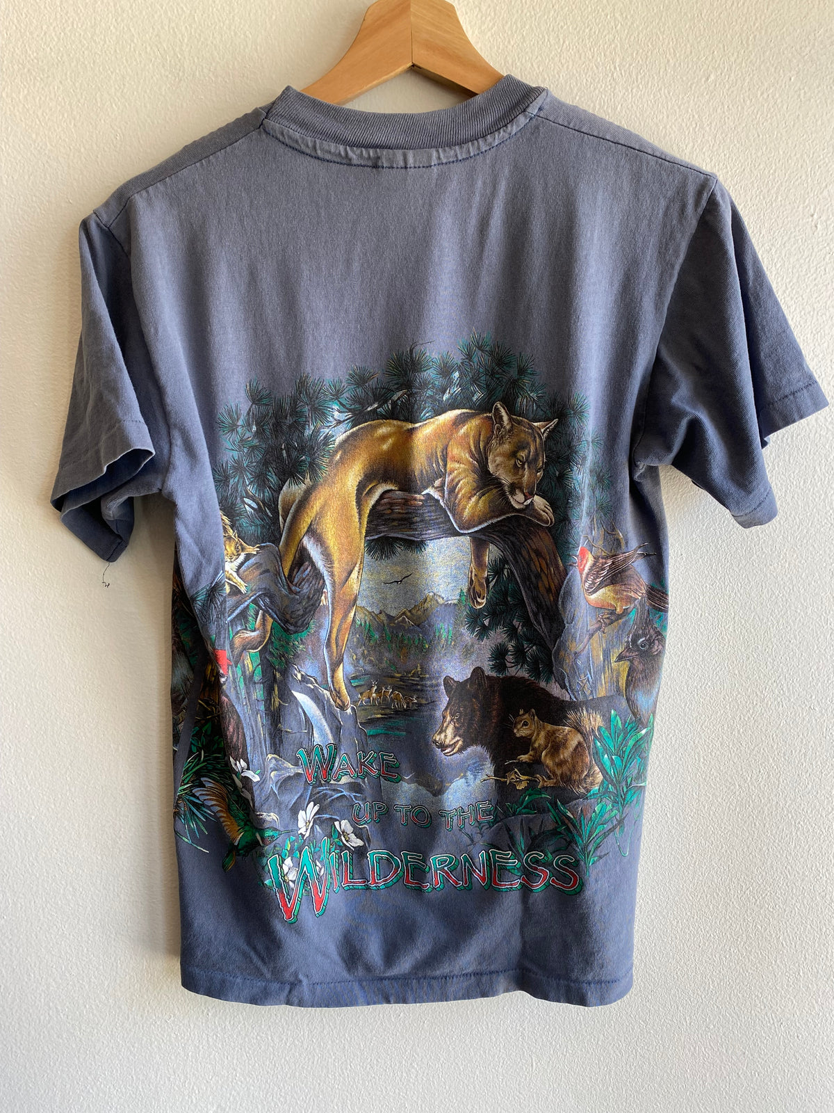 Vintage 1990's Forest Animals All Over Print T-Shirt