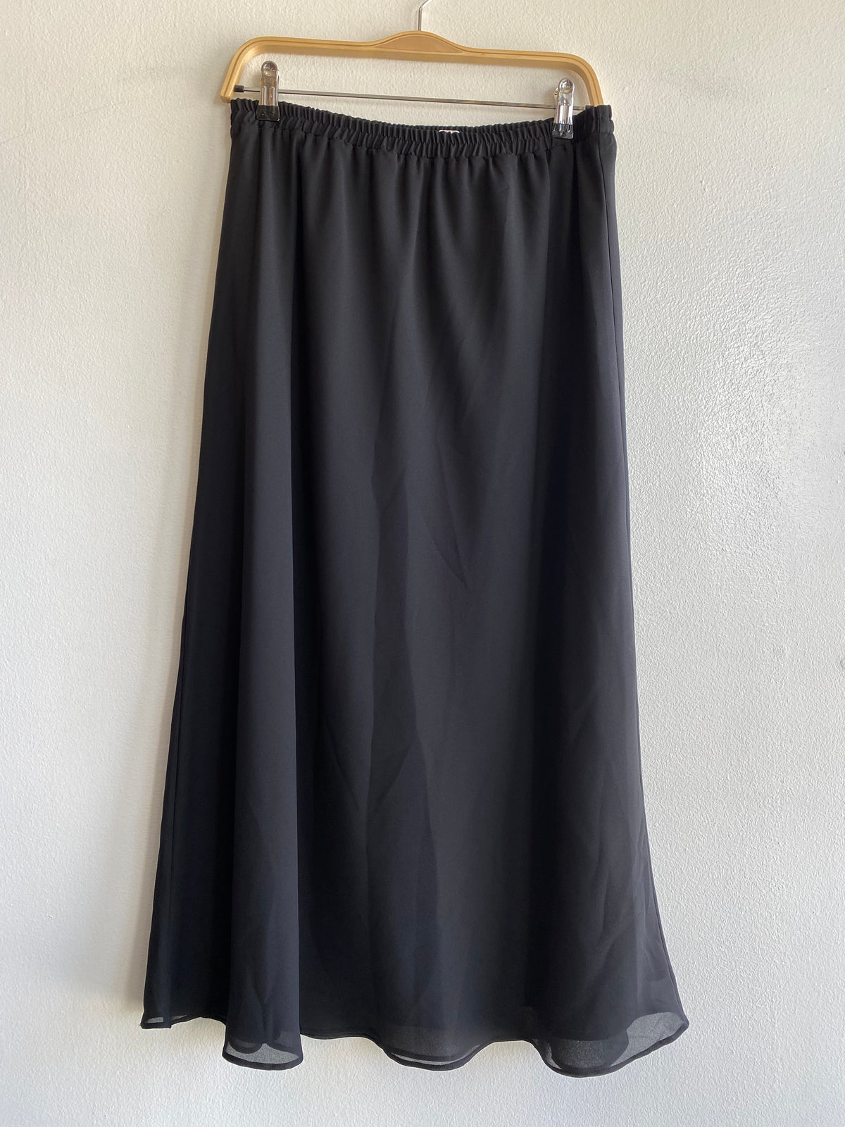 Vintage 90's Draper's & Damon's Black Chiffon Midi Skirt