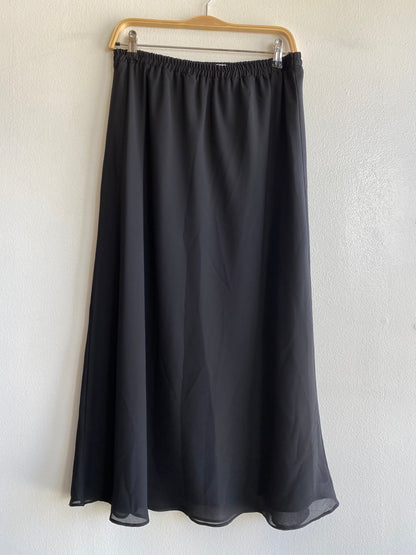 Vintage 90's Draper's & Damon's Black Chiffon Midi Skirt