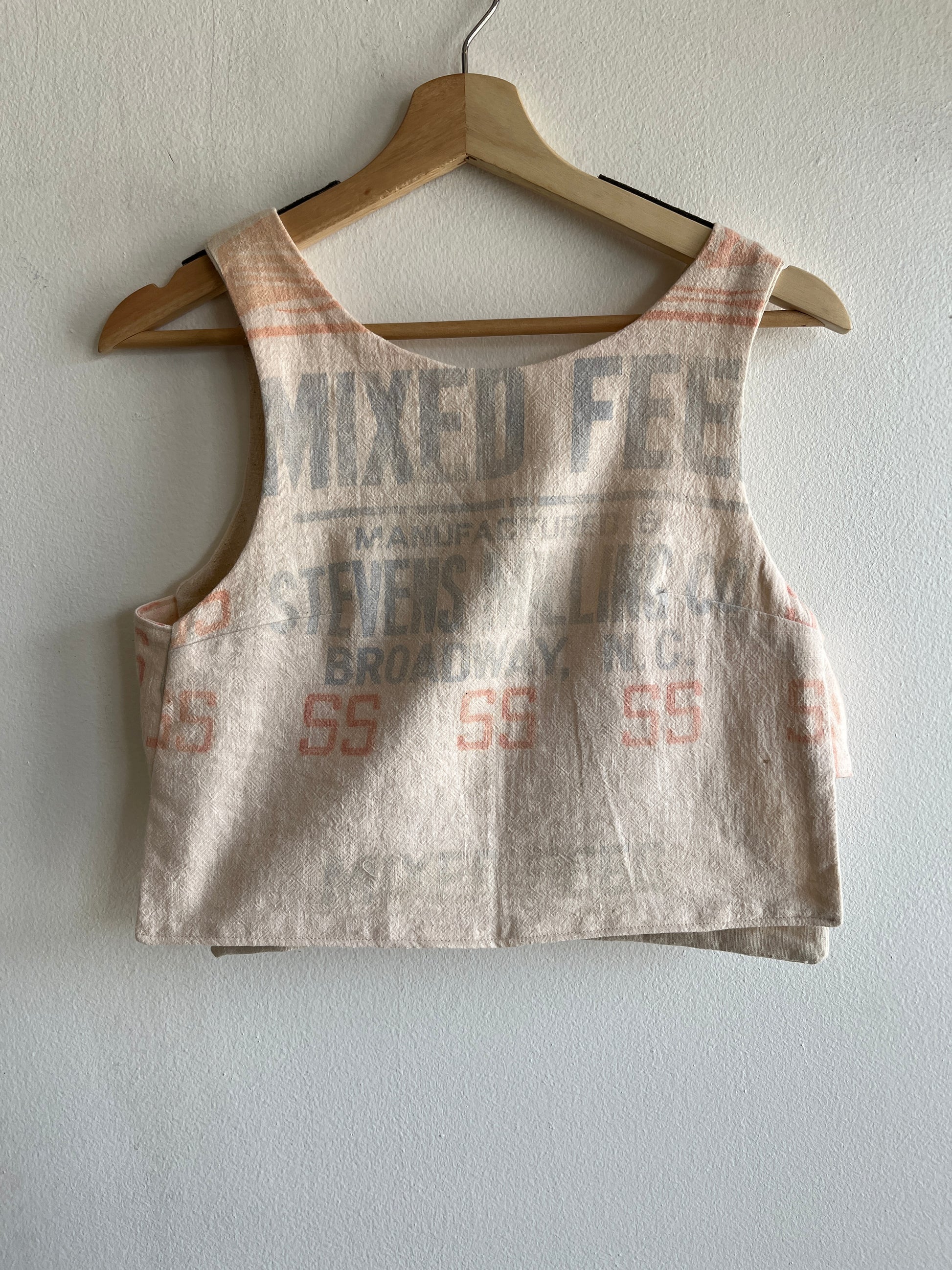 Trash Textiles - Handmade Antique Feedsack Blouse/Shirt - La Lovely Vintage 