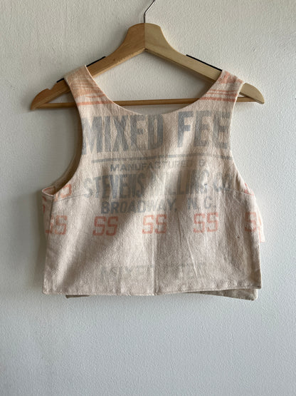 Trash Textiles - Handmade Antique Feedsack Blouse/Shirt - La Lovely Vintage 