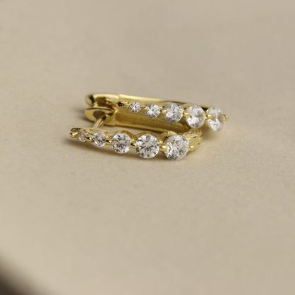 Dainty Gradient Stone Huggie Hoops - La Lovely Vintage 