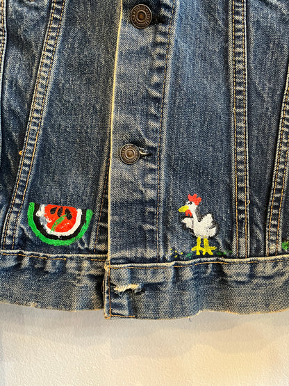 Vintage 1960/70’s Levi’s “Big E” Painted Denim Trucker Jacket