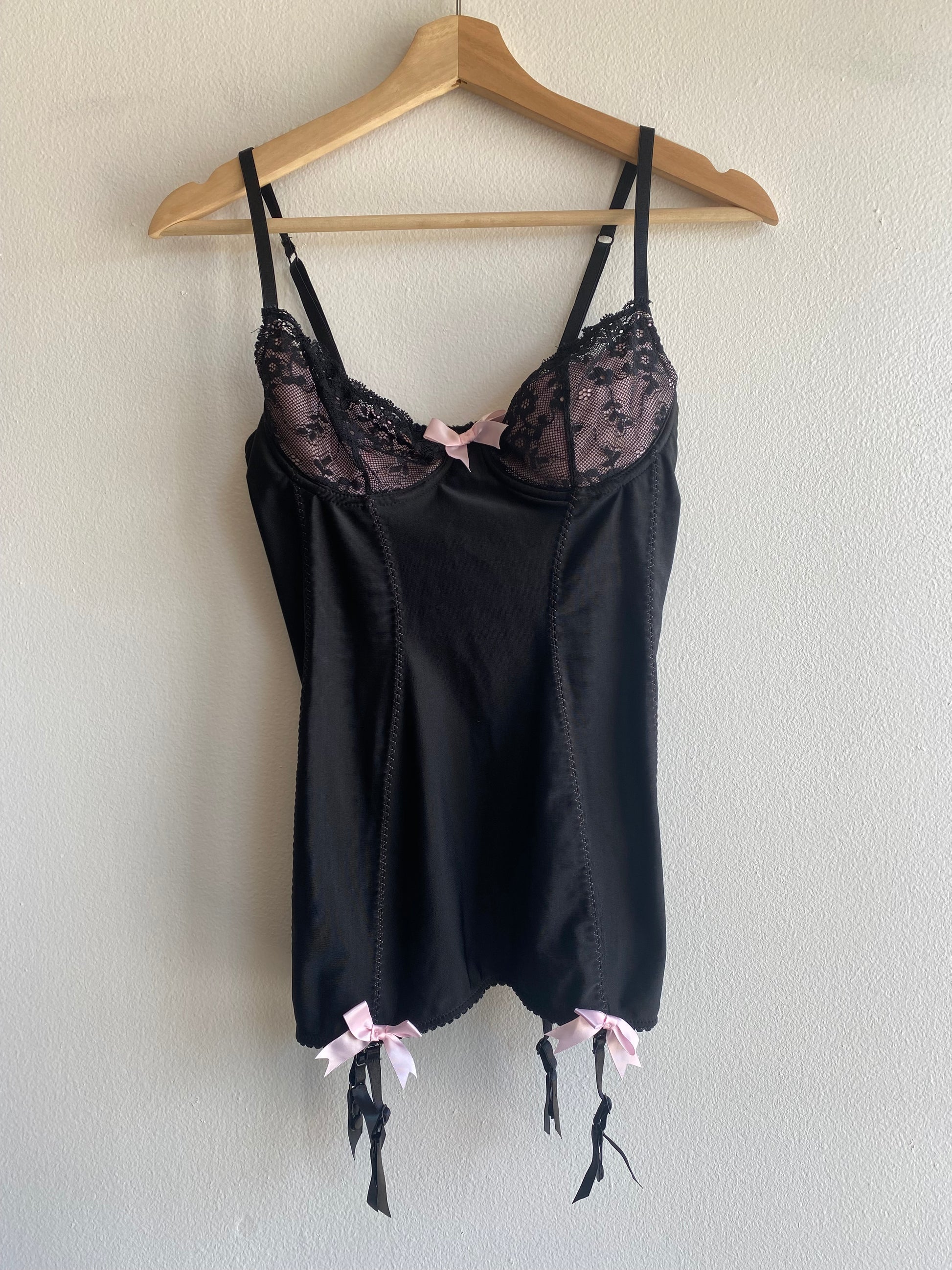 Vintage Y2K Victoria's Secret Sexy Little Things Black Lace Bustier - La Lovely Vintage 