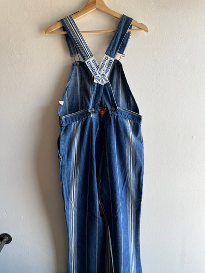 Vintage 1970’s Osh Kosh Striped Denim Low-Back Overalls