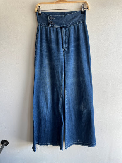Vintage 1970’s Wide Leg Denim Flare Jeans - La Lovely Vintage 