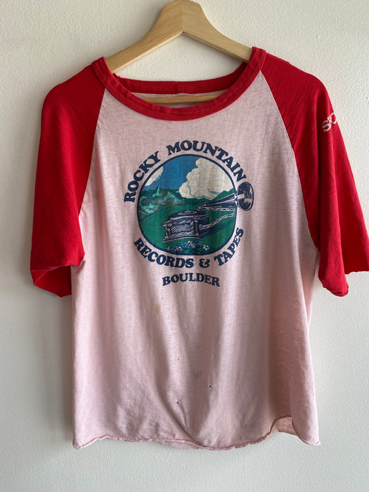 Vintage 1970’s Rocky Mountain Records Raglan T-Shirt - La Lovely Vintage 