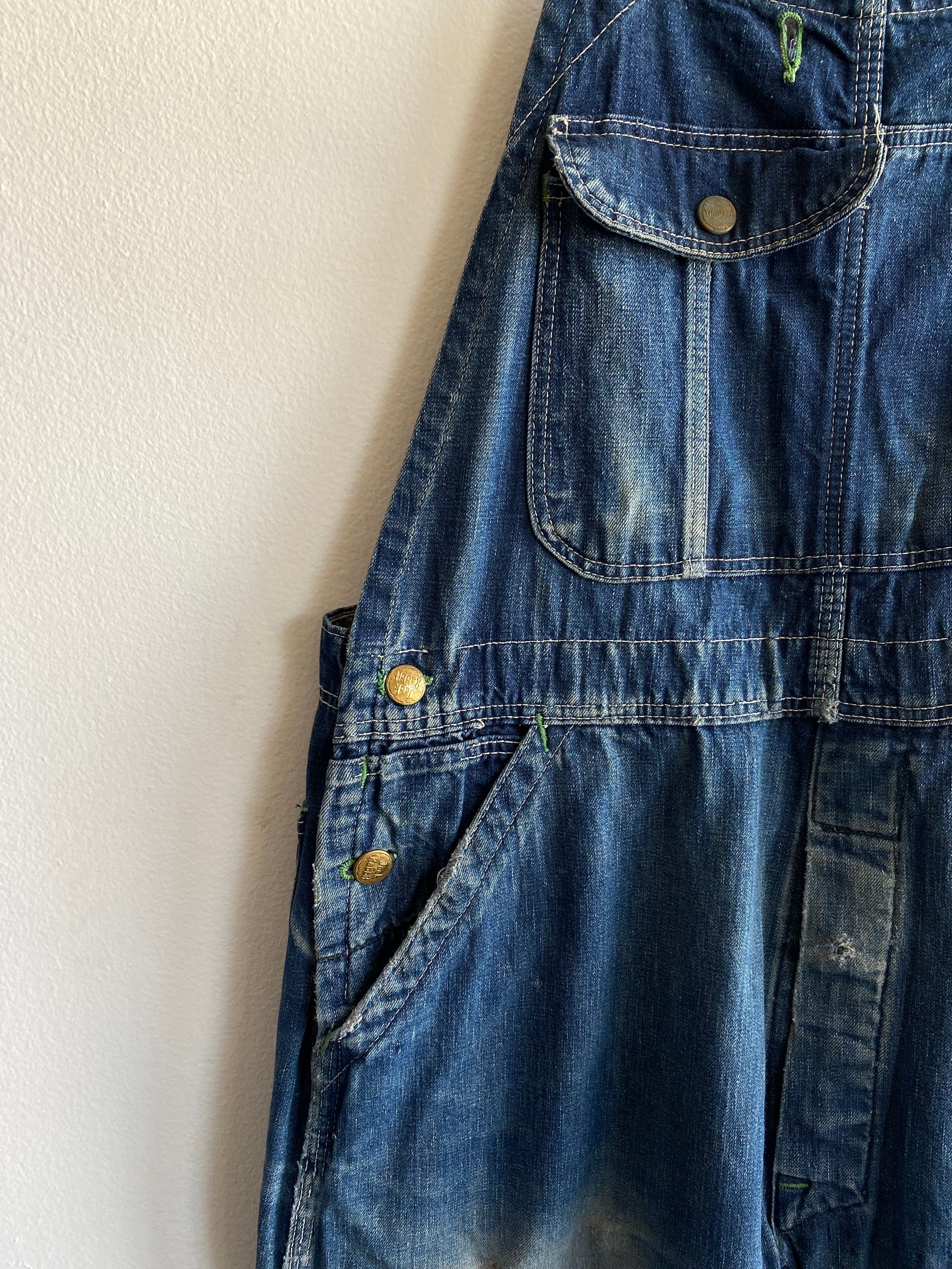Vintage 1940/50’s Jack Rabbit Lowback Denim Overalls - La Lovely Vintage 