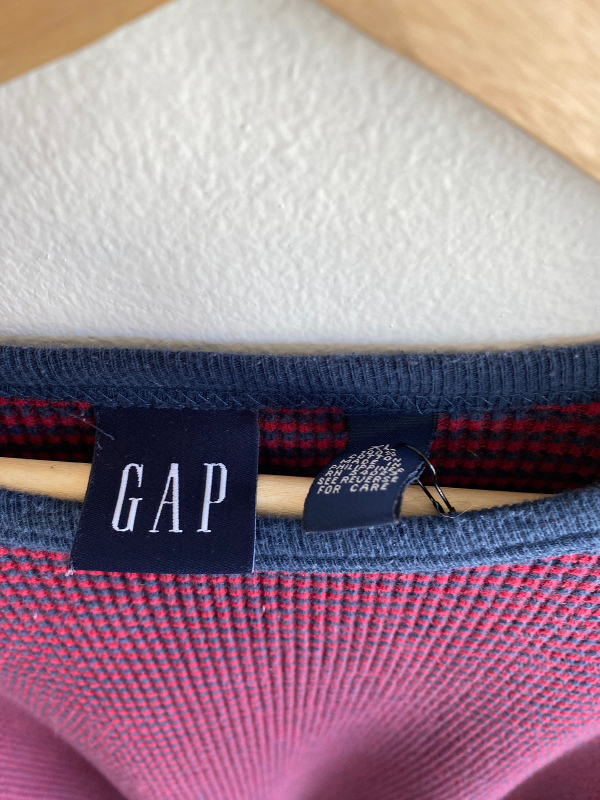 Vintage 1990’s Gap Striped Waffle Knit Thermal Shirt